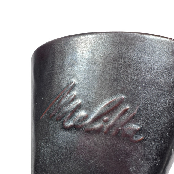 Melitta Signature Series Pour-Over Cone Coffeemaker Porcelain Glossy Gray Brown - Picture 5 of 6